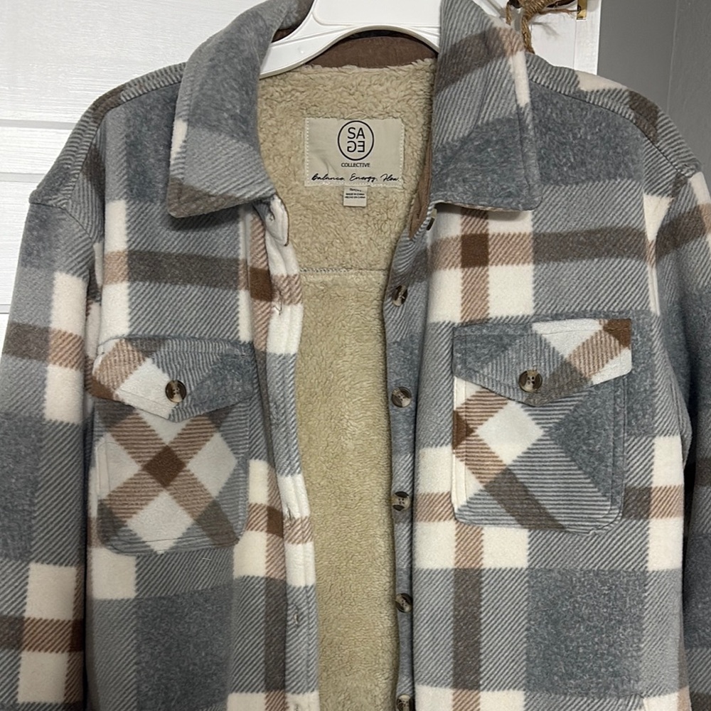 Sage Gray and Brown Bomber Jacket